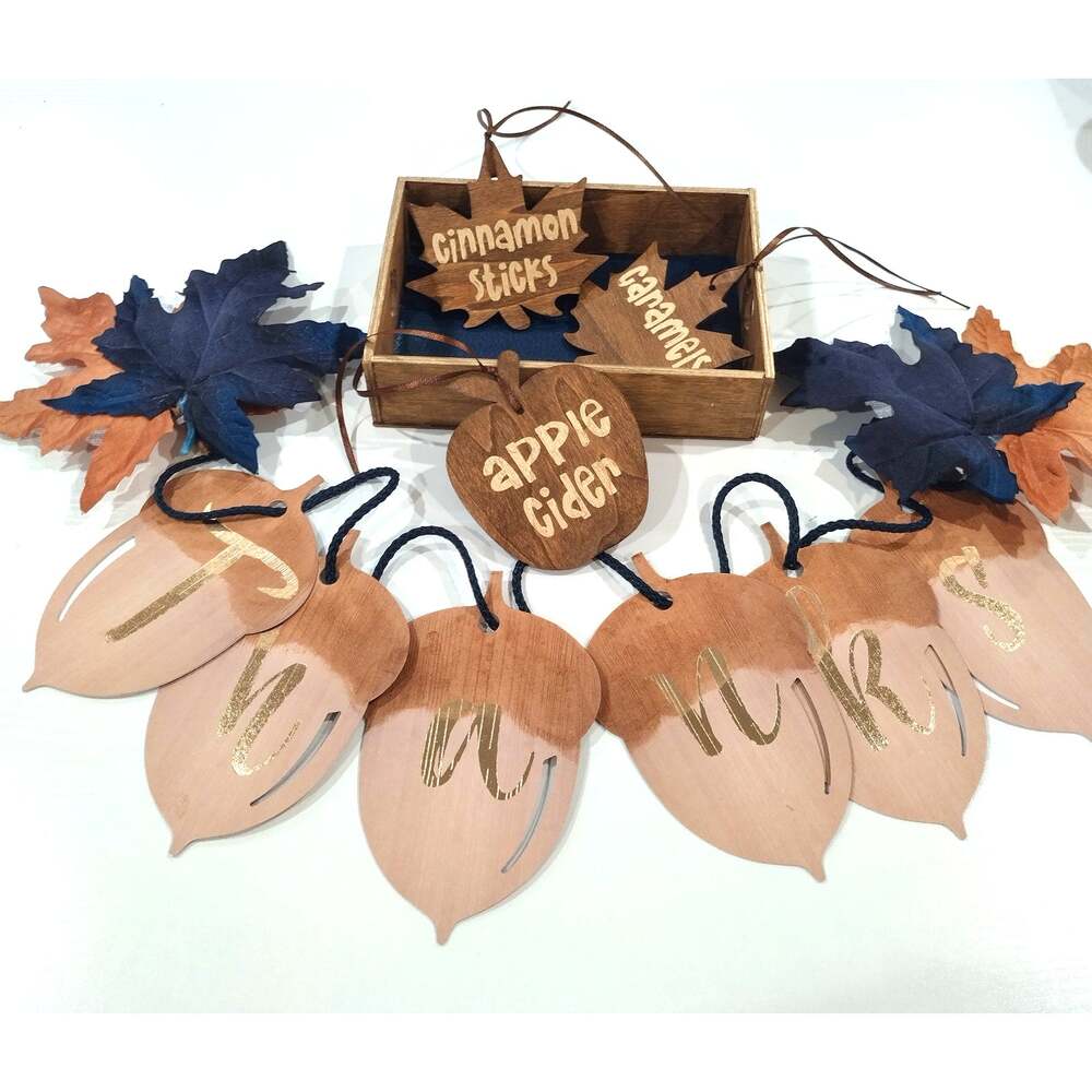 Autumn Acorn Bunting / Banner and Apple tags!